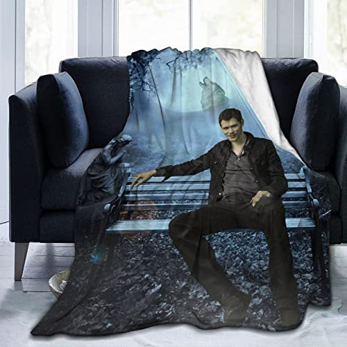 Kuschelige Plüsch-Klaus-Thow-Decke Mikaelson-Flanelldecke, Bettwäsche, warmes Fleece, weiche Decke für Sofa, Couch, Wohnzimmer, Büro, Auto, Camp, Stranddecken, 127 x 102 cm
