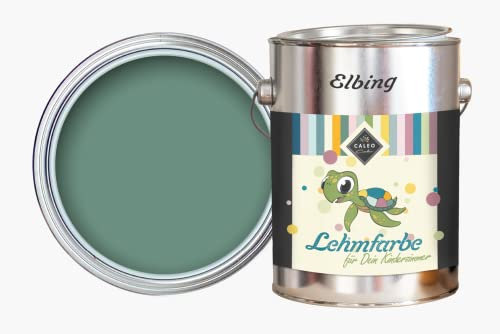 Caleo Color Lehmfarbe ELBLING Dunkelgrün, 2,25 Liter - ökologische Wandfarbe für Wohnzimmer und Co. - hoch deckend, tropffrei, geruchsneutral