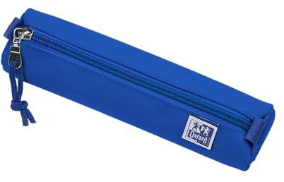 Oxford Federmäppchen für Mädchen und Jungen, Ø 4 cm rund, Stifte-Etui, langlebig, blau