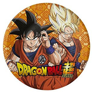CONVER PARTY, PLATOS 18 CM DRAGON BALL, Platos Desechables para Fiesta de Cumpleaños Infantil, Artículos de Decoración para Fiestas Temáticas