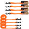 4 x 800 kg Sangle à Cliquet - Sangle Cliquet avec Crochets en S enduits Sangle d'Arrimage avec Cliquet Longueur 5m,Largueur 25 mm, Sangles de Serrage pour Voitures Camions Motos Marchandises Transport