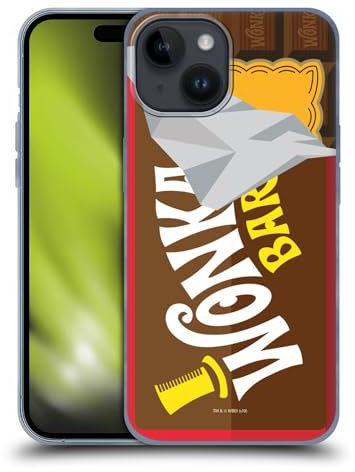 Head Case Designs Offizielle Willy Wonka and The Chocolate Factory Suessigkeiten Bar Grafiken Soft Gel Handyhülle Hülle kompatibel mit Apple iPhone 15