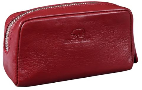 BROWN BEAR Schlüsseletui Leder Rot - Echtleder Schlüsseltasche für Damen & Herren - Schlüsselmäppchen mit Münzfach & RFID-Schutz - BB 8017-A CRD