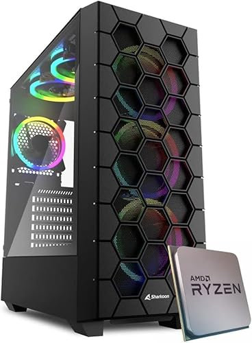 EMCA4 Computer Gaming PC Assemblato Ryzen 7 5700X - Radeon RX 7700 XT 12GB - SSD M.2 1TB nvme - Ram 32GB DDR4 3200Mhz - 6 ventole RGB - Windows 11