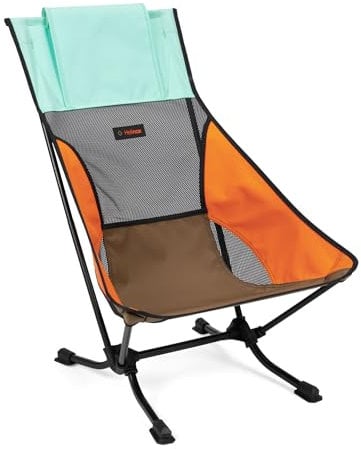 Helinox Beach Chair | Leichter, kompakter, Faltbarer tiefer Campingstuhl (Mint Multiblock)