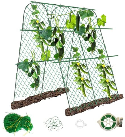 STFALI Tomaten Gurken Rankhilfe, 160 * 140 * 120cm U-rankgitter Metall Rankhilfe Garten Gurken Himbeeren, Rankhilfe für Blumen und Obstpflanzen (U Model)