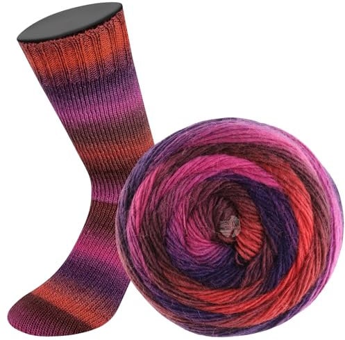 LANA GROSSA Meilenweit Color Mix | Merino-Dochtgarn mit Farbverlauf für Socken, waschfest | Handstrickgarn aus 75% Schurwolle & 25% Polyamid | 100g Wolle zum Stricken & Häkeln | 400m Garn FB8065