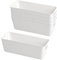 W&H 5 PCS Plastic Storage Boxes, White Rectangle Bathroom Storage Baskets with Handle, Kitchen Cupboard Organiser, Narrow Storage Organiser for Home, Drawers, Office, Shelves Storage - 26.8×8.8×9.5cm