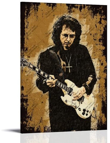 LAIRIBA Tony_Iommi Kunstdruck auf Leinwand, Motiv: Gitarrist, Vintage-Kunst, Wohnzimmer, Promi-Poster, Rahmen-Stil, 30 x 45 cm