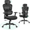 DoChair Bürostuhl ergonomischer Multifunktionaler Mesh-Stuhl Schreibtischstuhl 3D Kopfstütze/Armlehnen höhenverstellbar, Dynamischer Rückenstütze 150KG, Schwarz