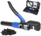 Toscoco Herramienta de crimpado hidráulica mejorada para barandilla de cable de acero inoxidable de 1/8 y 3/16 pulgadas, herramienta de estampado de alambre hidráulico manual para terminal de lengüeta