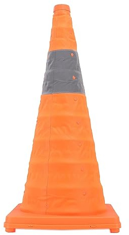 OVAQUIXI Faltbarer Verkehrssicherheitskegel, Reflektierender Kragen, Orange, 60 cm Höhe, für Fahrtraining und Parkplätze