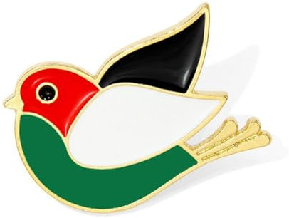 Épinglette en forme d'oiseau de Palestine, épinglette de drapeau de la Palestine en émail Palestine, épinglette drapeau de la Palestine, 1.33in