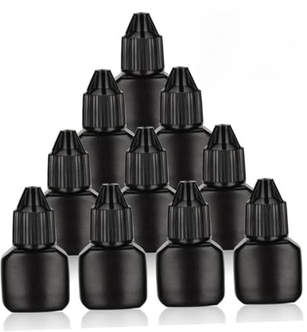 Beaupretty 10sets Grafting Eyelash Glue Bottles Empty Refillable Travel Squeezy Bottles Lids for Mascara Lash Glue Home Use