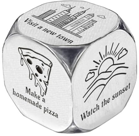 UNICRAFTALE Würfel Für Wochenendaktivitäten 1 Set Edelstahl Entscheidung Würfel Zur Über Tägliche Aktivitäten Geschenk Freizeitunterhaltung Würfelband Herausziehbox Damen Herren