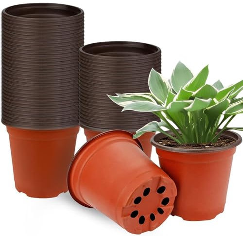 KUIZHEN Plastic Plant Pots, 100Pcs Multifunctional Garden Planter, Seed Seedling Pots Flower Nursery Pots Flower Plant Container for Vegetables Flowers Herb Bedding Indoor Outdoor