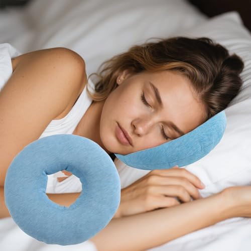 UKTYUAS Piercing Kissen Mit Loch,Für Ohr Gegen Ohrenschmerzen,Donut Kissen,Ohrkissen,Sleepingring Für Seitenschläfer Zur Schmerzlinderung Im Ohr,Kissen Seitenschläfer,Donut Ohrenkissen (Sky Blue)