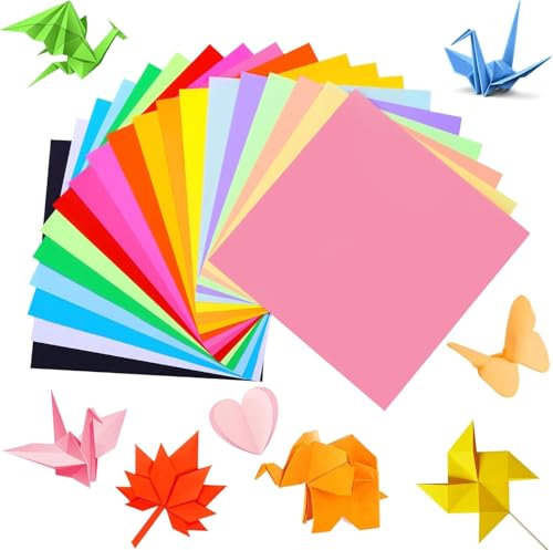 JOLCEEY 320 Blatt Papier Bunt Quadratisch, 20 Farben Buntes Faltpapier 15 x 15cm Doppelseitig Origami Paper Farbiges Papier für Haus und Schule DIY Kunst und Bastelprojekte