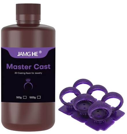 JAMG HE Master Cast Jewelry Castable Resin 3D Printer Resin Easy Casting Smooth Surface for DLP LCD Mono (500G)