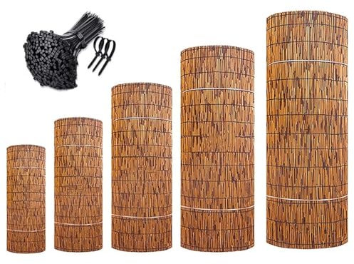 Generisch Bambus Sichtschutzmatte Balkon Sichtschutzzaun Schilfmatte Beach dekorativer Zaun witterungsbeständiger Bambuszaunrollen für Privatsphäre Und Atmosphäre