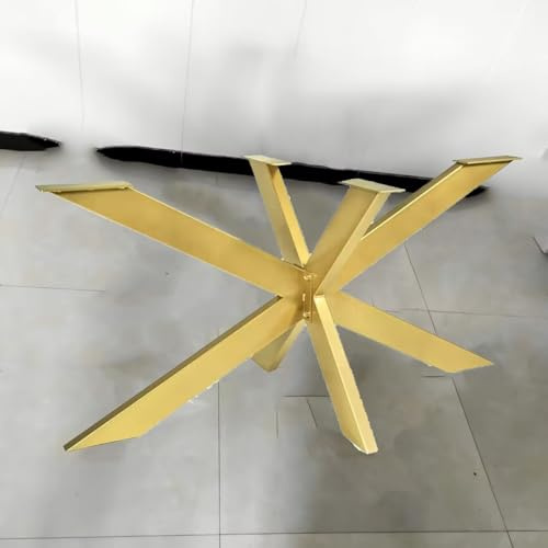 DIY Spider Tischgestell - Einfache Montage Metall Tischbein - Esstisch Bein - Tischbeine Möbelbeine, pulverbeschichtete Stahlbeine (Gold, 98 * 40 * 43cm)