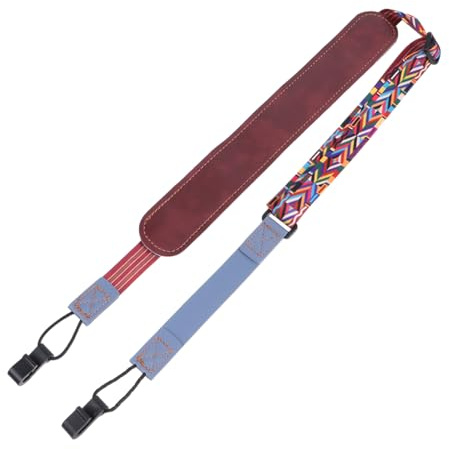 Alipis Verstellbarer Pu leder Ukulele Gurt Doppelhaken Knopffrei Schultergurt für Erwachsene und Komfortabler Tragegurt ohne Bohren Schützt Instrument Zufällige Farbe Zufällige Farbe
