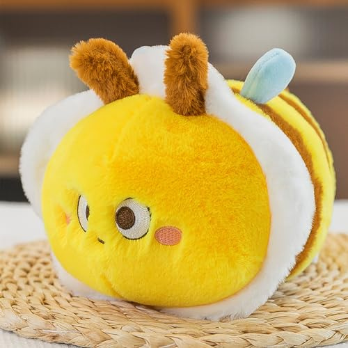 Xiyocadt Biene Kuscheltier, 20cm Klein Plüschtier, Aktiv-Ball Babybälle Kuscheliges Bienenkissen, Honigbienen-Umarmungskissen für Kindergeburtstag Valentinstag