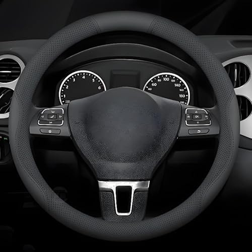 1 Piece Steering Wheel Cover for Dodge Ram 1500 2500 3500 2002-2008, Carbon Fiber Look Microfiber Leather Breathable Car Interior Decoration Steering Wheel Protector,D type