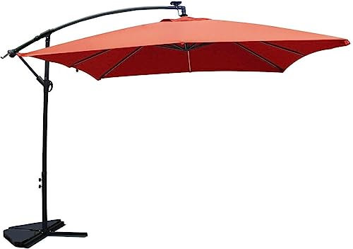 CONCEPT USINE - Solenzara Neon terracotta: ombrellone LED deportato 3 x 3 m