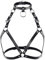 CHICTRY Womens Open Bra Faux Leather Strappy Choker Neck Chest Binder Bra Top Black #1 One Size