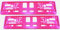 2 Stück Kennzeichenhalter - FREIE Farbauswahl! - Schwarz Weiß Gelb Pink Orange Rot Chrom - Premiumqualität! - Satz Set farbig (Pink)