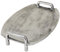 MACOSA LC191066 Bandeja Decorativa Asas, Plateada, Ovalada, de Aluminio, decoración de Mesa, Plato para Velas, Bandeja para Frutas, Accesorio para el hogar, Alt-Silber, Large