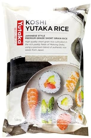 Yutaka Koshi Rice 5kg | Premium Grade Japanese Short Grain Rice | Authentic Japanese Rice Round Grain | Perfect for sushi rice, sticky rice and everyday Asian cooking