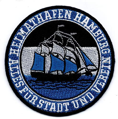 Heimathafen Hamburg Abzeichen - Aufnäher Stickbild Bügelbild Iron on Patch