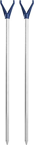 2-er Set Rutenhalter Rutenständer V-Auflage mit Schnurlaufkerbe - 75 cm - Aluminium Rostbeständig Langlebig - 2 Stück Angel- Kescherhalter Universell Einsetzbar Farbe Blau Größe 75 cm - 2 Stück