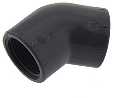 45° Winkel mit 2x Innengewinde Rp 1 1/2, nur für Kunststoffgewinde, PVC-U 16 bar