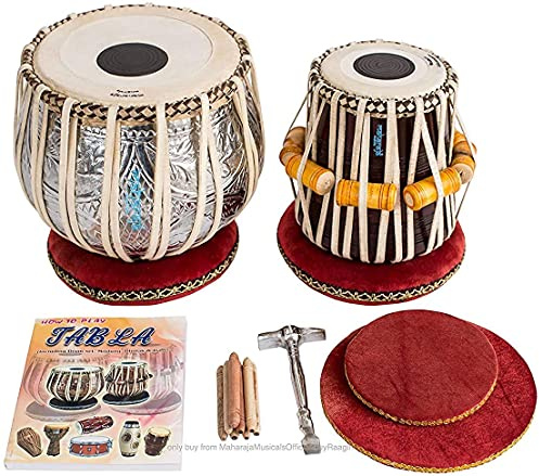 KRISHA KRAFTS Musicals Designer Tabla Schlagzeug Set 4,5 kg Kupfer Bayan, Finest Dayan mit gepolsterter Tasche, Buch, Hammer, Kissen & Bezug (PDI-FI)