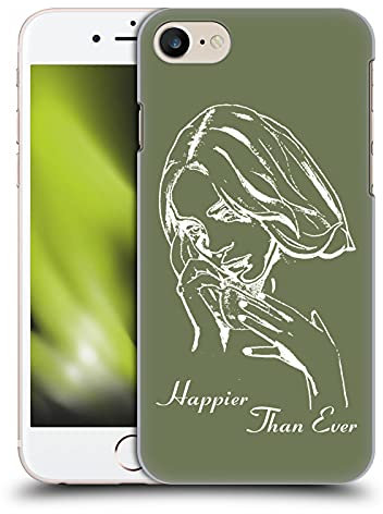 Head Case Designs Offizielle Billie Eilish Album Schablone Grün Happier Than Ever Harte Rueckseiten Handyhülle Hülle Huelle kompatibel mit Apple iPhone 7/8 / SE 2020 & 2022