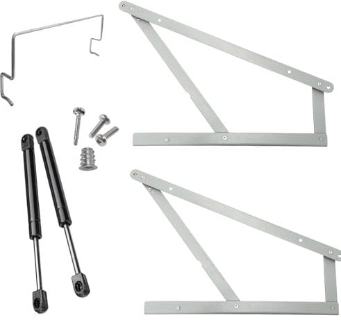 Evotrade Kit Alza Rete Meccanismo Sollevamento per Letto Contenitore - Kit Completo: 2 Trapezi + 2 Pistoni + Ferma Materasso + Ferramenta (Letto Matrimoniale)