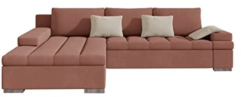Mirjan24 Ecksofa Bangkok, Eckcouch mit Schlaffunktion und Bettkasten, Ecksofa für Wohnzimmer Gästezimmer Couch L-Form Wohnlandschaft (Uttario Ve. 2955 + Uttario Ve. 2979, Ecksofa Links)