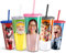 Pixly® Personalised Custom Photo Tumbler with Lid & Straw Re-usable Double Wall BPA Free Plastic Drink Cup | 450ml / 650ml Capacity | Clear, Black, Red, Blue, Pink (Large)