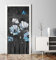 MyMaxxi - Tür bekleben mit Türtapete Selbstklebend 90x200 Blümchenfeld bei Nacht - Tür verschönern Türfolie - Türaufkleber - Türposter Türklebefolie Blume Blatt Schmetterling schwarz blau