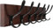 SKOLOO Garderobenleiste Wandhalterung - Holz Braun Wandgarderobe Haken Wandgarderobe Kleiderbügel Rack mit 6 Haken zum Aufhängen von Mänteln, Hüten, Kleidung, Schals, Braun & Schwarz