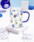 Nefelibata Evil Eye Glas-Kaffeetasse mit Griff, 473 ml, Glasdose für heiße/kalte Getränke, Cappuccino, Latte, Espresso, Bier, Hamsa, blauer böser Blick zum Schutz, Becher, hitzebeständig und