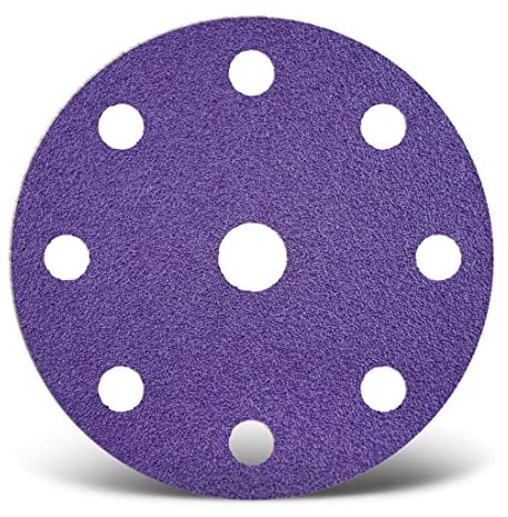 MENZER Titanium HD Klett-Schleifscheiben, 150 mm, 9-Loch, f. Exzenterschleifer, Keramik-Mix (50 Stk.) K240