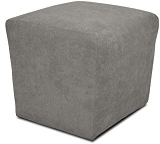 DOMO. collection Polsterhocker Bob, Sitzhocker, Sitzwürfel, Fußhocker, 46 x 46 x 43 cm (BxTxH) (BxTxH), Webstoff in silber