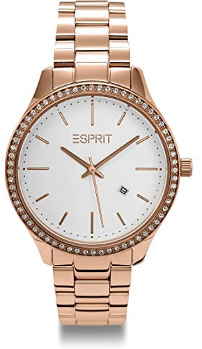 ESPRIT Damen-Uhren Analog Quarz One Size Roségold 32023374