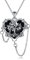 YAFEINI Tree of Life Necklace Gothic Jewellery for Women 925 Sterling Silver Halloween Gifts for Girls Witches Heart Necklace Black Heart Necklace