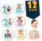 TOYANDONA 12stücke Aufkleber Niedliche Tier-monatssticker Für Neugeborene Kreative Dekoration Für Monatliche Und Erinnerungen