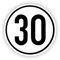 WildeBabsKLBT 20cm 2Stück Hochwertige Schild Aufkleber-Folie Sticker Decal 30-kmh Geschwindigkeitsschild max. Geschwindigkeit StVZO §58.SVG 20mm DIN-1451 VZ 274-30 S477
